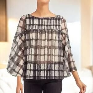 Anthropologie Akemi + Kin Patrizia Sheer Lace Babydoll Top Womens S Fairy Grunge